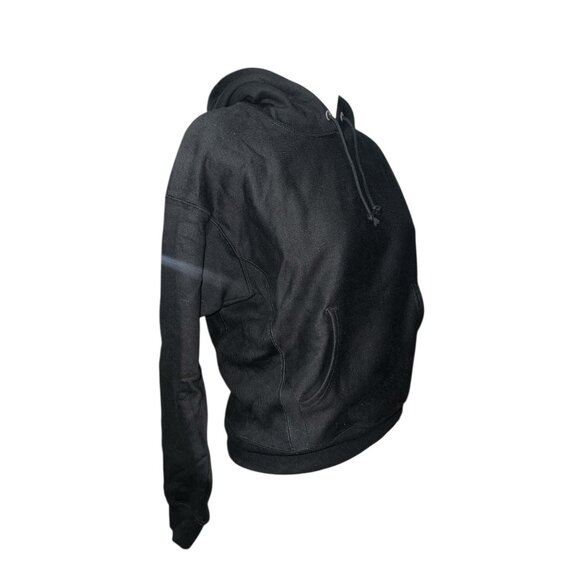 Champion Power Blend Long Sleeve Warm Hoodie Sweatshirt Sz Medium Black Kangaroo - Picture 10 of 11